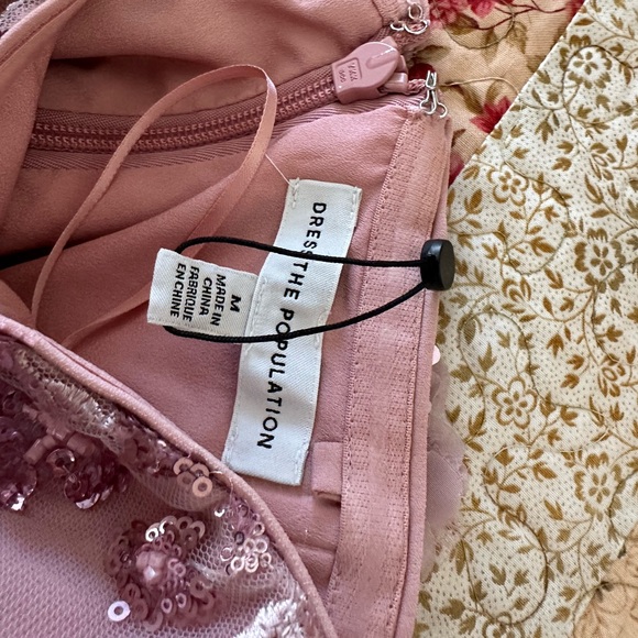 New w/tags Dress the population strapless with beading and floral appliqués. - Picture 4 of 4